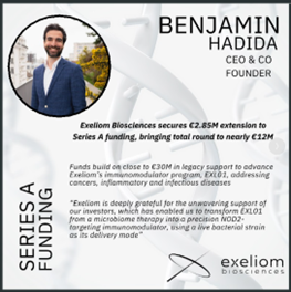 Exeliom Biosciences secures €2.85M extension to Series A funding, bringing total round to nearly €12M